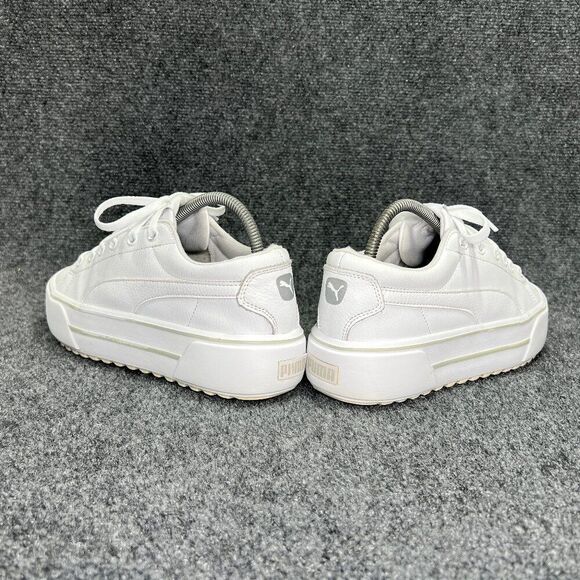 Puma Kaia Platform Shoes Women's 8 White Leather Lace Up Athletic Retro Sneakers - Picture 7 of 12